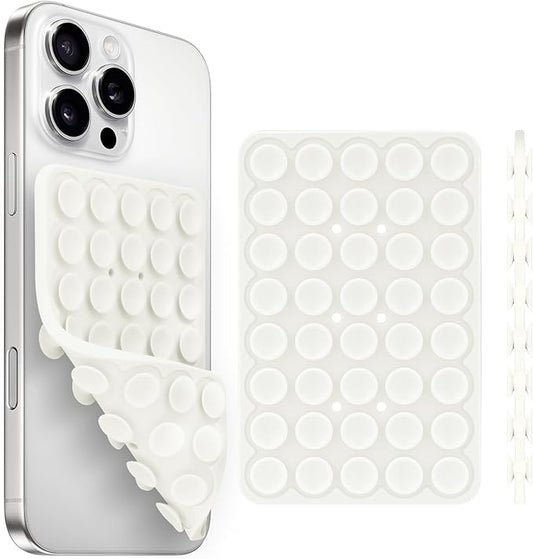 Yojaro Silicone Suction Cup Phone Case Mount Double Sided, Phone Accessories Hands-Free Strong Grip Holder for Selfies and Videos, Silicon Phone Stand for iPhone and Android White