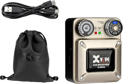 Xvive U45 Wireless in Ear Monitor System Receiver, 5.8ghz IEM System Receiver(Only) with Channel Scan Mode