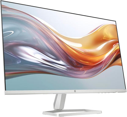 HP Series 5 527sw 27" 300 nits IPS FHD Monitor (Replaces M27FW) Adjustable Tilt, Flicker Free, Anti-Glare, Ultra-Thin, Low-Blue Light Filter, 1x HDMI, White/Silver w/DKZ Hub USB Port Expander