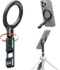 Magnetic Tripod Phone Mount,Travel Phone Grip for iPhone,Foldable Desk Stand Magnet Phone Holder, Phone Mount for Content Creator with 1/4" Hole&Cold Shoe for iPhone 16/15/14/13/12/Tripod
