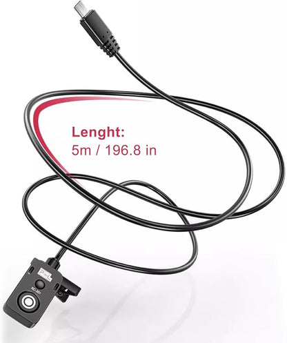 Small Release Shutter Remote Control Cable RC-301 S2 for Sony Support Video Camera Cable a7m4 a7r4 a7r2 r3 m2 a9 a1 a6600 a6500 (500cm/196in)