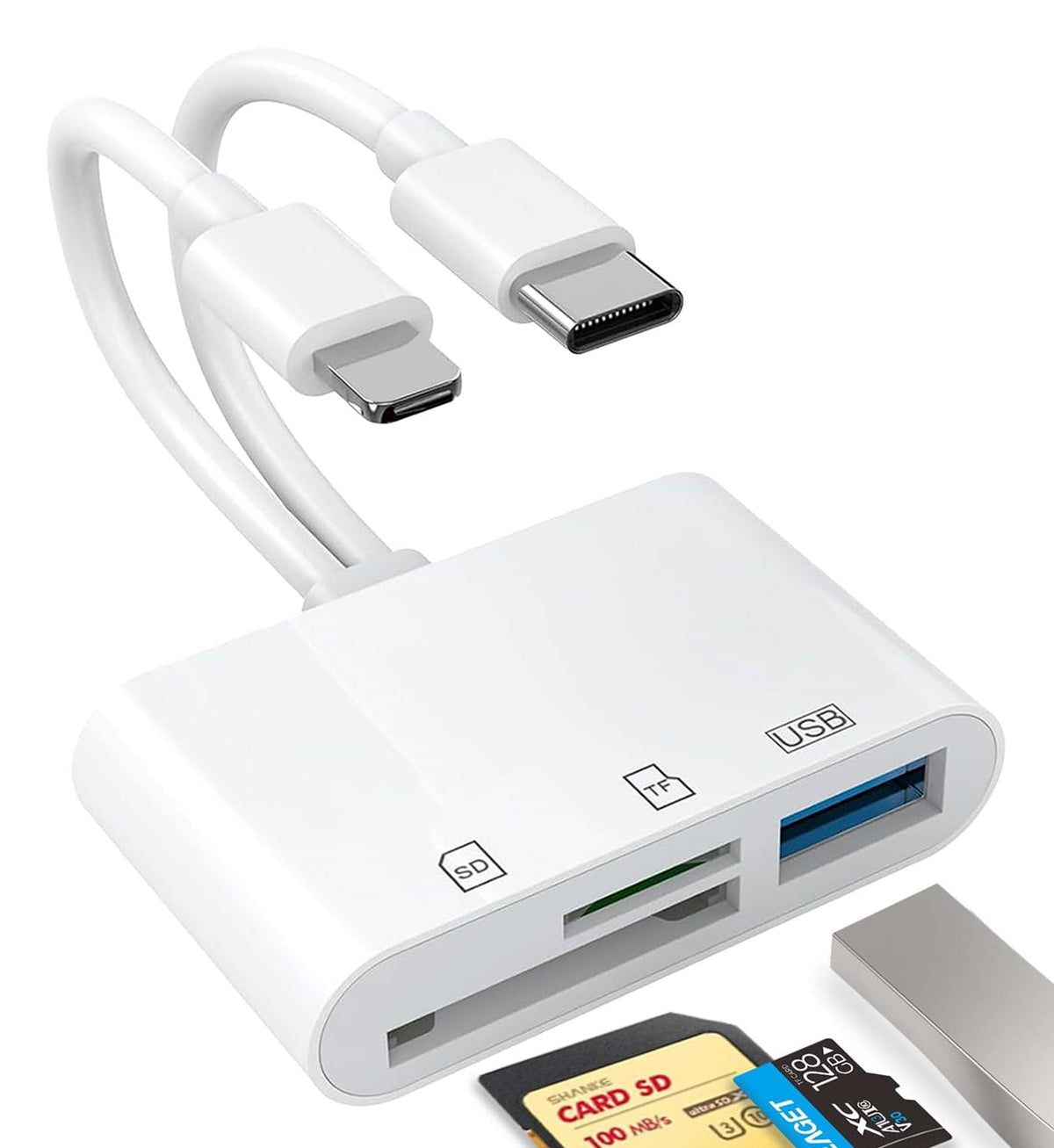 SD Card Reader for iPhone, iPad, Memory Card Readers for Camera Adapter