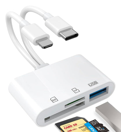 SD Card Reader for iPhone, iPad, Memory Card Readers for Camera Adapter