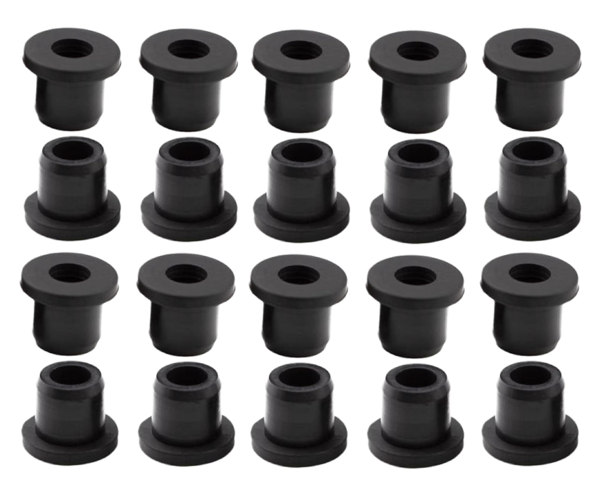 10 pcs 13/16" Drill Hole，3/8" ID Black Silicone Top hat Rubber Grommets for Wiring，Automotive，Firewall，Hole Plug，Desk，Screw，Water and Gas Pipe，Drain，House Siding，Cable Bushing，Glass，Wire Plug
