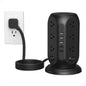 TESSAN Tower Power Strip Surge Protector, Flat Extension Cord 6 Ft, Grey