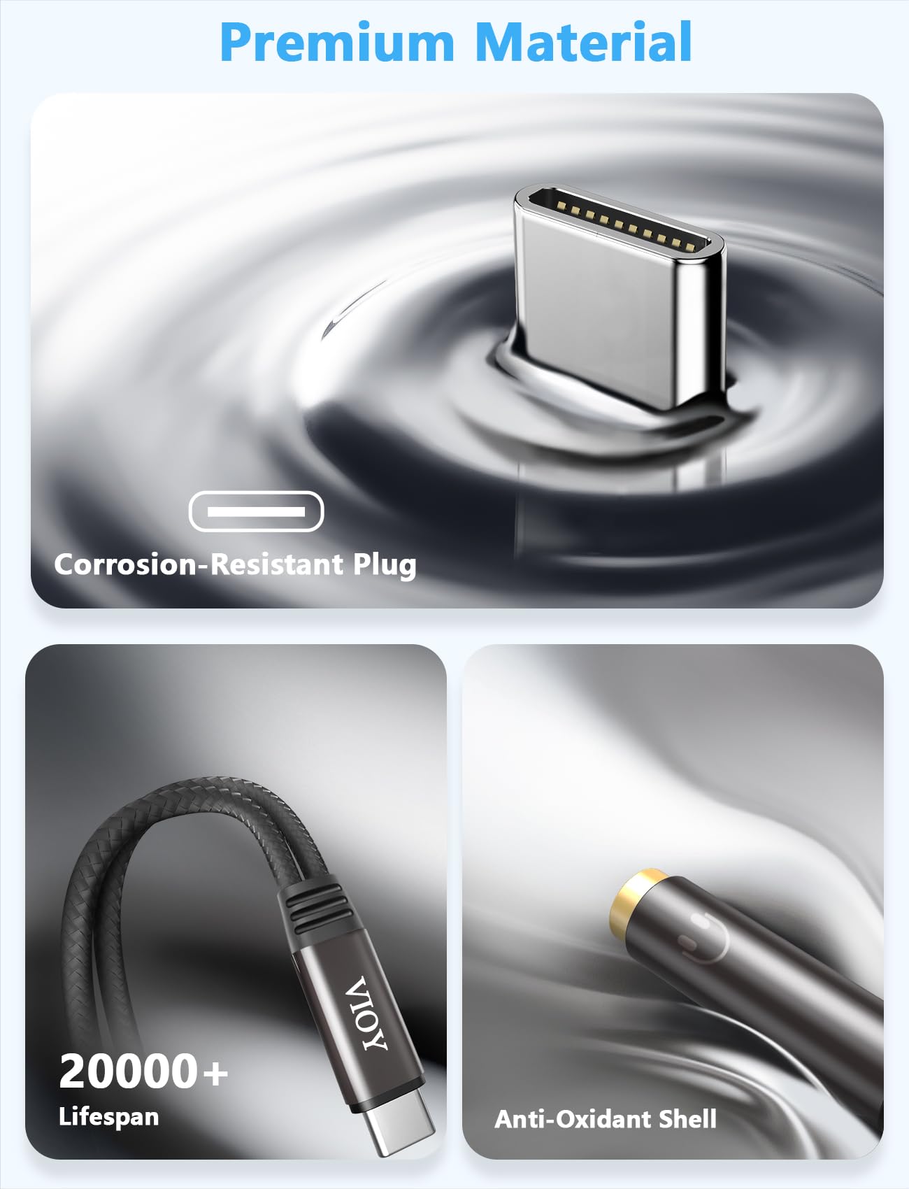 VIOY 2 Pack USB C to Dual 3.5mm Female Y Audio Headphone Splitter Adapter