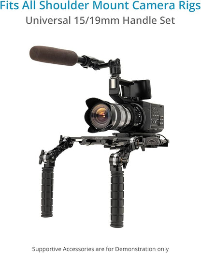 Hunt Universal 19mm/15mm Rosette Handle Set for DSLR & Video Camera Shoulder Mount Rigs. (CH-1915-RH)