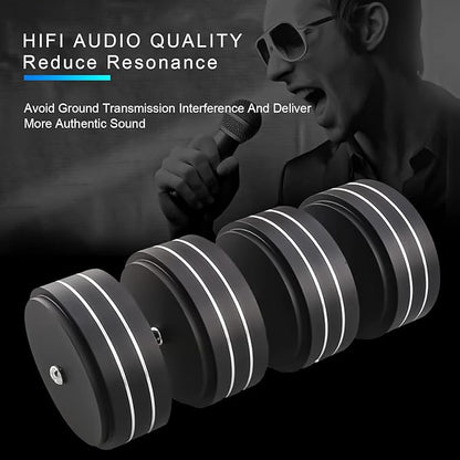 Tertullus 4 Pcs Speaker Feet, 58x22mm Speaker Spikes HiFi Isolation Feet Aluminum Stand Speakers Spikes Audio Pads Turntable Feet for HiFi Amplifier/Speaker/Turntable/Player (Black)