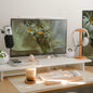 ROCDEER Bamboo Dual Monitor Stand Riser, 2-Tier Desk Shelf with Storage