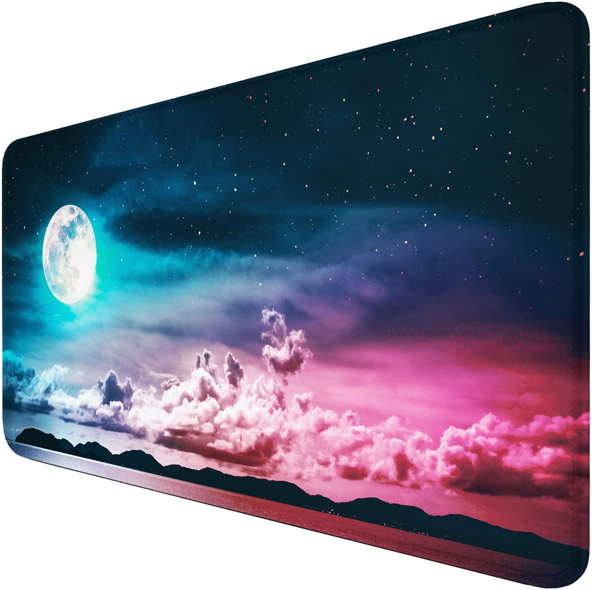 Large Mouse Pad with Stitched Edges, Durable Non-Slip Natural Rubber Base