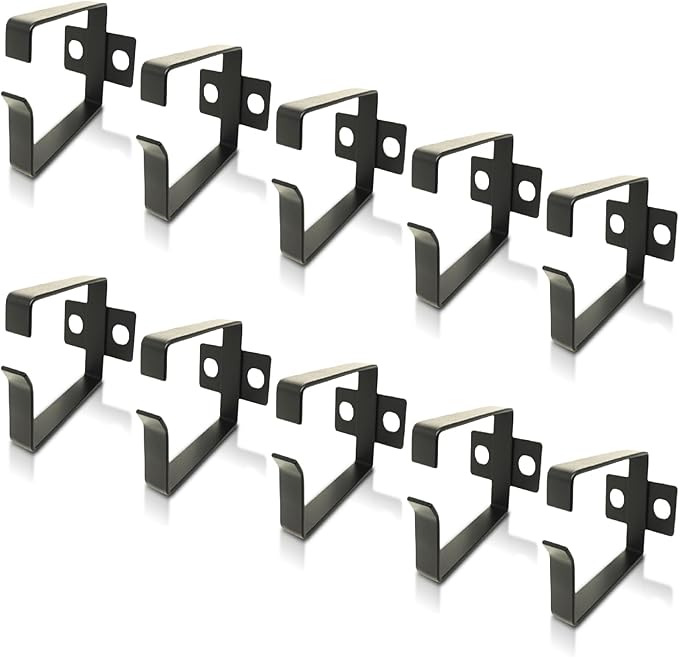 10 Pack Server Rack Cable Management D-Ring Hooks - Bracket Organizer Hook Mount Set for Network Patch Cables, Fiber Optic, Power Cords (10 Pieces) - Made in Taiwan