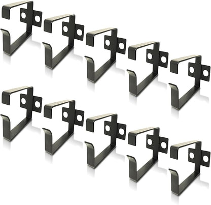 10 Pack Server Rack Cable Management D-Ring Hooks - Bracket Organizer Hook Mount Set for Network Patch Cables, Fiber Optic, Power Cords (10 Pieces) - Made in Taiwan