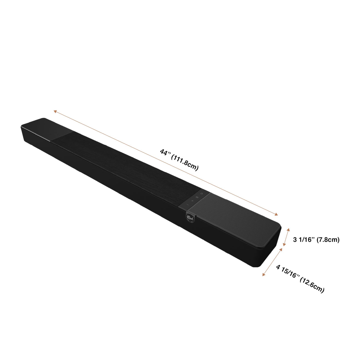 Klipsch Flexus CORE 200 3.1.2 Channel Powered by Onkyo Bluetooth Sound Bar with Dolby Atmos and Custom Tuned Bass - Black, 44" W