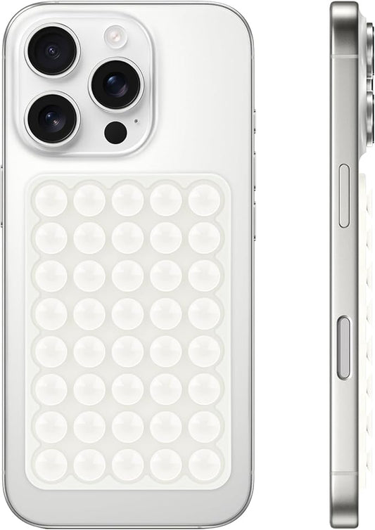 Yojaro Silicone Suction Phone Case Mount, Non Slip Suction Cup Phone Mount, Phone Accessories Holder for Selfies and Videos, Silicon Adhesive Phone Stand Sticky for Cell Phone White