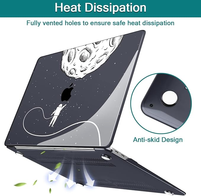 Teryeefi for M2 MacBook Pro 13 inch Case 2022 2020 2019-2016 Model A2338 M1 A2251 A2289, Hard Shell Case & Keyboard Cover & Screen Protector for MacBook Pro 13“ with Touch Bar, Astronaut Space