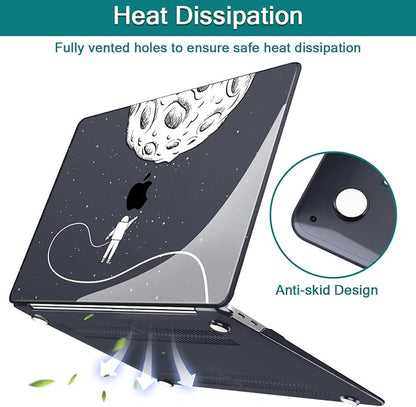 Teryeefi for M2 MacBook Pro 13 inch Case 2022 2020 2019-2016 Model A2338 M1 A2251 A2289, Hard Shell Case & Keyboard Cover & Screen Protector for MacBook Pro 13“ with Touch Bar, Astronaut Space