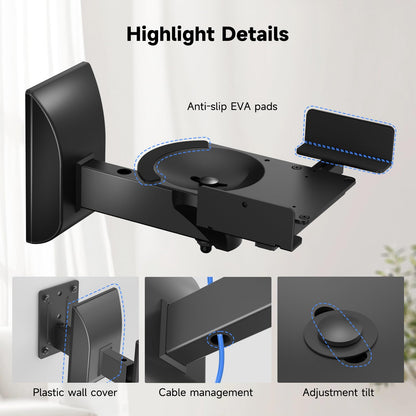 suptek Speaker Wall Mount Adjustable for Large Bookshelf Speaker Mounts
