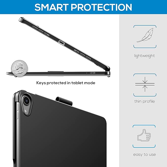 Keyboard Case for iPad 10.2 9th/8th/7th Gen, Rotating Case for iPad9/iPad8/iPad7 with Backlits Touchpad Keyboard-360° Rotatable Smart Cover with Pencil Holder, Rose Gold