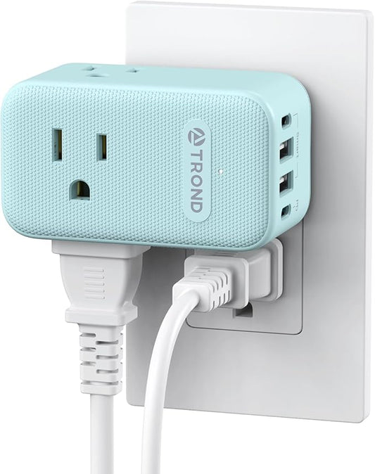TROND Outlet Extender with USB, Multi Plug Wall Outlet with 3 AC Chargers