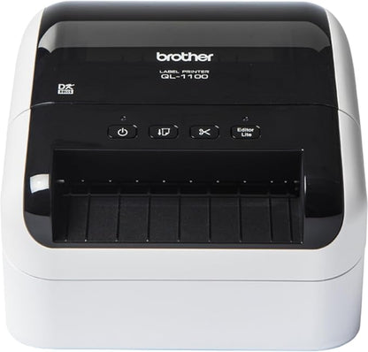 Brother QL-1100 Wide Format, Postage and Barcode Professional Thermal Monochrome Label Printer, Black