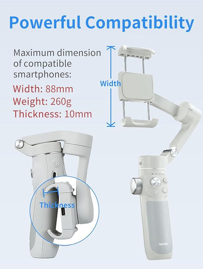 FeiyuTech VB 4SE Gimbal Stabilizer for Smartphone,Foldable Phone Gimbal for Video Recording,Gesture Control,Fit iPhone&Android, iPhone Stabilizer for YouTube,TikTok,Vlog,Live Stream,Max 0.69lb