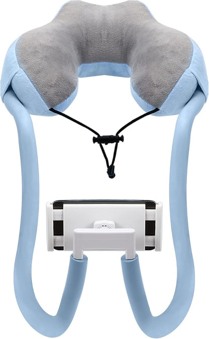 Moko Neck Phone Holder, Lazy Gooseneck Phone Pillow Holder Bracket,360°Rotation Universal Mobile Phone Tablet Stand for 4"-11" Devices, fits iPhone 12/12 Pro Max, Galaxy S21,iPad Air/Pro 11, Blue