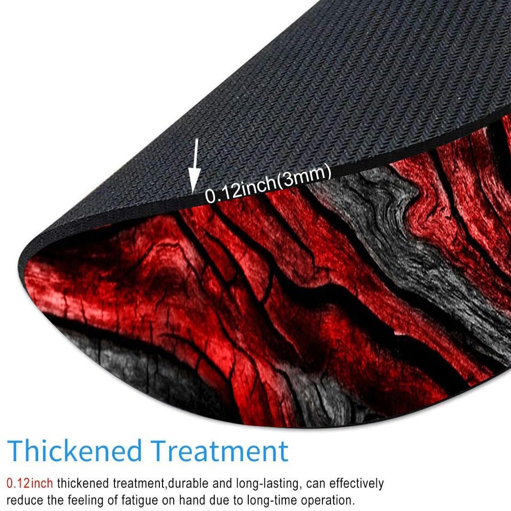 goodsprout and Red Woodgrain Round Mousepad, Personalized Custom Design Mouse Pads,Cute Waterproof Circular Non-Slip Rubber Base Small Mouse Pad, Mousepad for Laptop Computers
