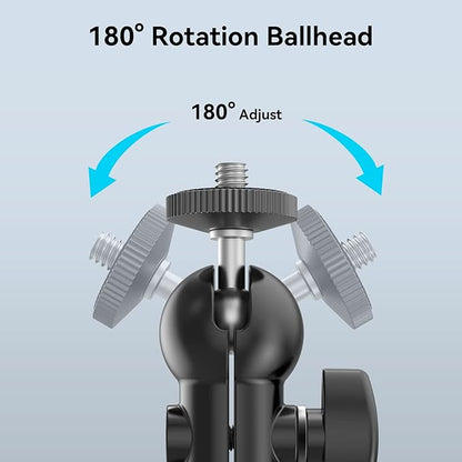 SmallRig Cool Ballhead, Multi-Function Double Ball Dead Adapter with Shoe Mount & 1/4" Screw for Monitors Led Light Microphone - 1135