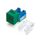 TRUE CABLE Cat6 Keystone Jack, Unshielded (UTP), 90 Degree Punch-Down, PoE++ (4PPoE) 100W, UL Listed, ETL Verified, ANSI/TIA Certified, Modular RJ45 Female, Green, 12 Pack