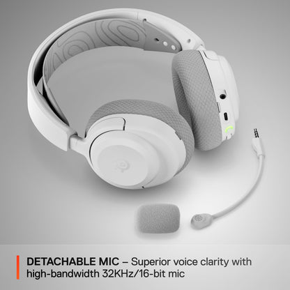 SteelSeries Arctis Nova 3P Wireless Multi-Platform Gaming Headset — Mobile App Control — 40 HR Battery — Neodymium Magnetic Drivers — 2.4GHz/Bluetooth — PS5, PS4, PC, Switch, Mobile — White