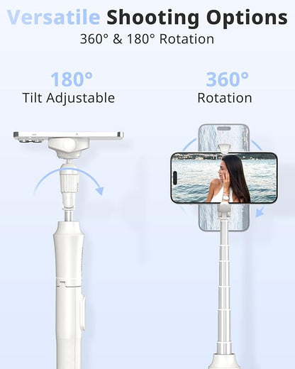 UBeesize 62'' Magnetic Selfie Stick Phone Tripod with Wireless Remote, Extendable Cell Phone Tripod Stand, Compatible with MagSafe, Cellphone Tripod for iPhone 15 14 13 12 and Android Phones White