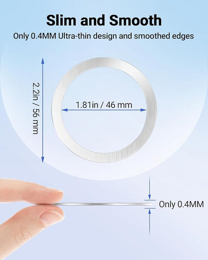 for Magsafe Sticker Magnet - 10 PCS, Ultra-Thin(0.4mm), Compatible with iPhone 15 Pro Max,15 Pro,15/14/13/12 Series,mag Safe Charger, for Apple Wallet Magsafe - Silver