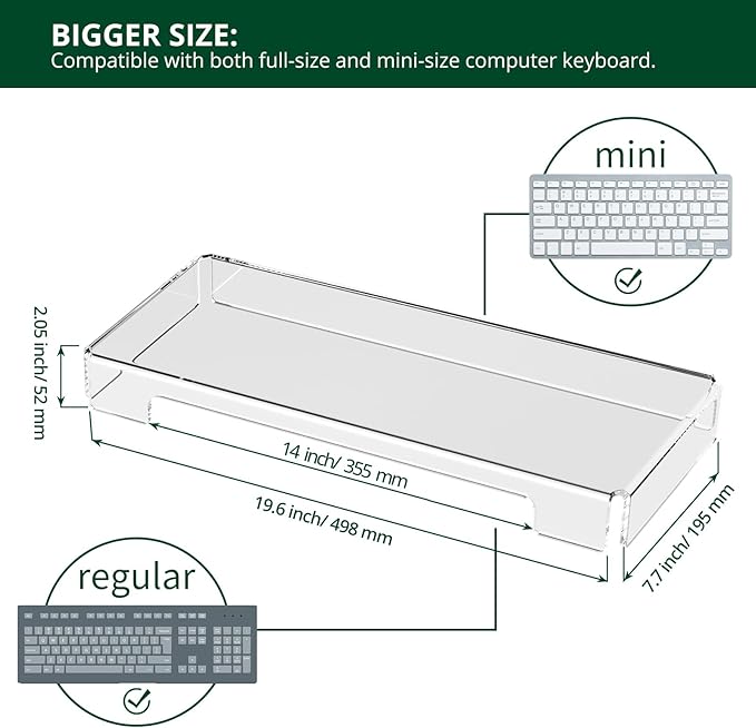 BOSSCASA Acrylic Computer Keyboard Cover, Mechanical Keyboard Dust Cover PC Keyboard Cat Protector, Cat Keyboard Protector (2 Pack, Clear)