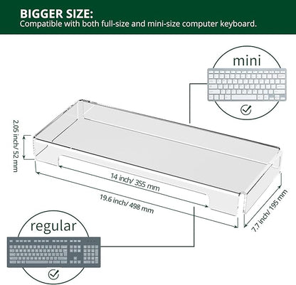 BOSSCASA Acrylic Computer Keyboard Cover, Mechanical Keyboard Dust Cover PC Keyboard Cat Protector, Cat Keyboard Protector (2 Pack, Clear)