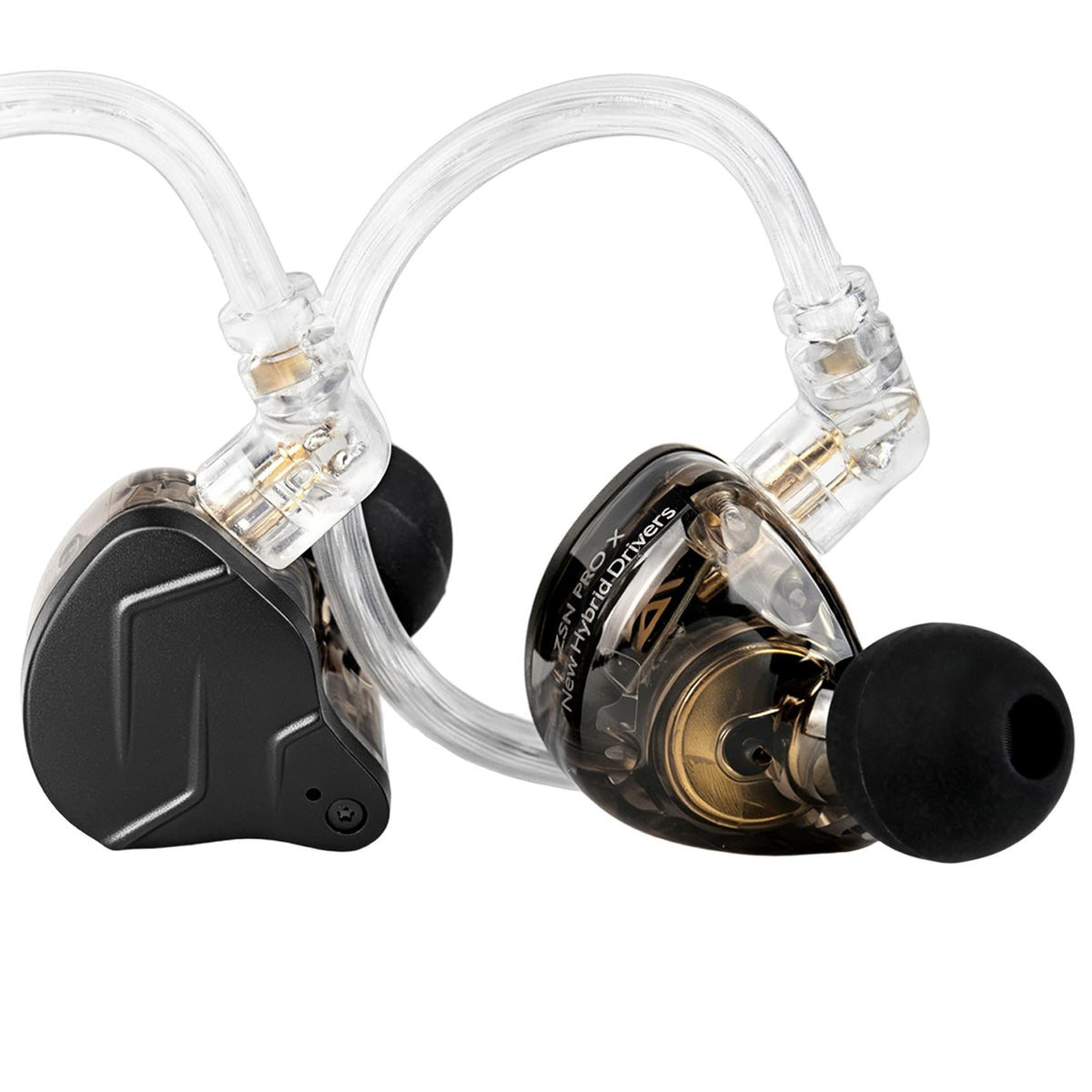 KZ ZSN PRO X in Ear Monitor Headphones Gaming Earbuds, High Fidelity Wired Earbuds, Hybrid Dual Driver IEMS Earphones with 1BA 1DD Detachable Tangle-Free Cable for Computer Tablet (Gold, Without Mic)