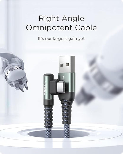 16.5FT USB C Fast Charging Cable 3.1A Fast Charge, Right Angle AINOPE USB C Charging Cable, Durable Nylon Braided USB Type C Cable Compatible Galaxy S20 S10 S9 S8 Plus,V30,V20,G6?Samsung Fast Charger