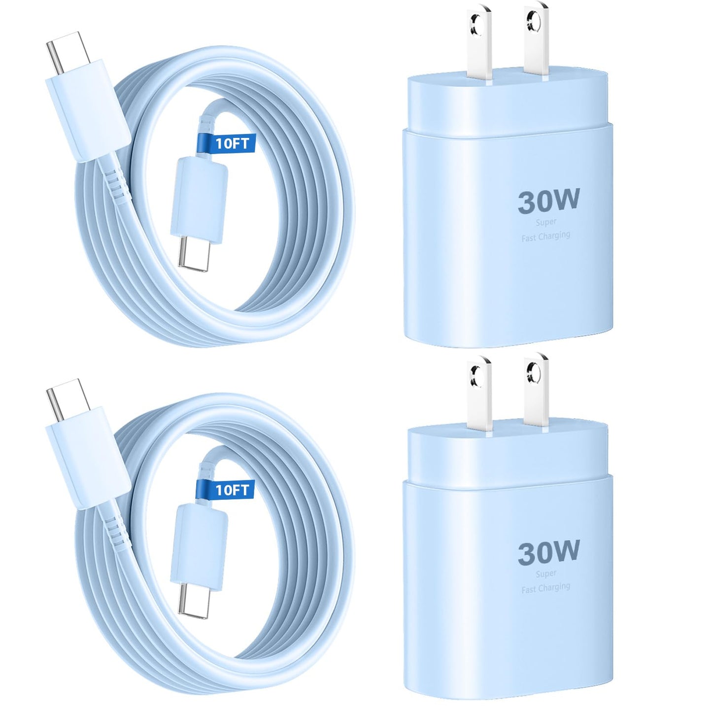 Phone 17 16 15 Charger Fast Charging,30W USB C Phone 17 16 15 Pro Max Charger Block &10FT Long Type C Cable Cord for i.Phone 17/Air/17 Pro/17 Pro Max/16/16 Plus/16 Pro/16 Pro Max/15/15 Pro Max,Blue