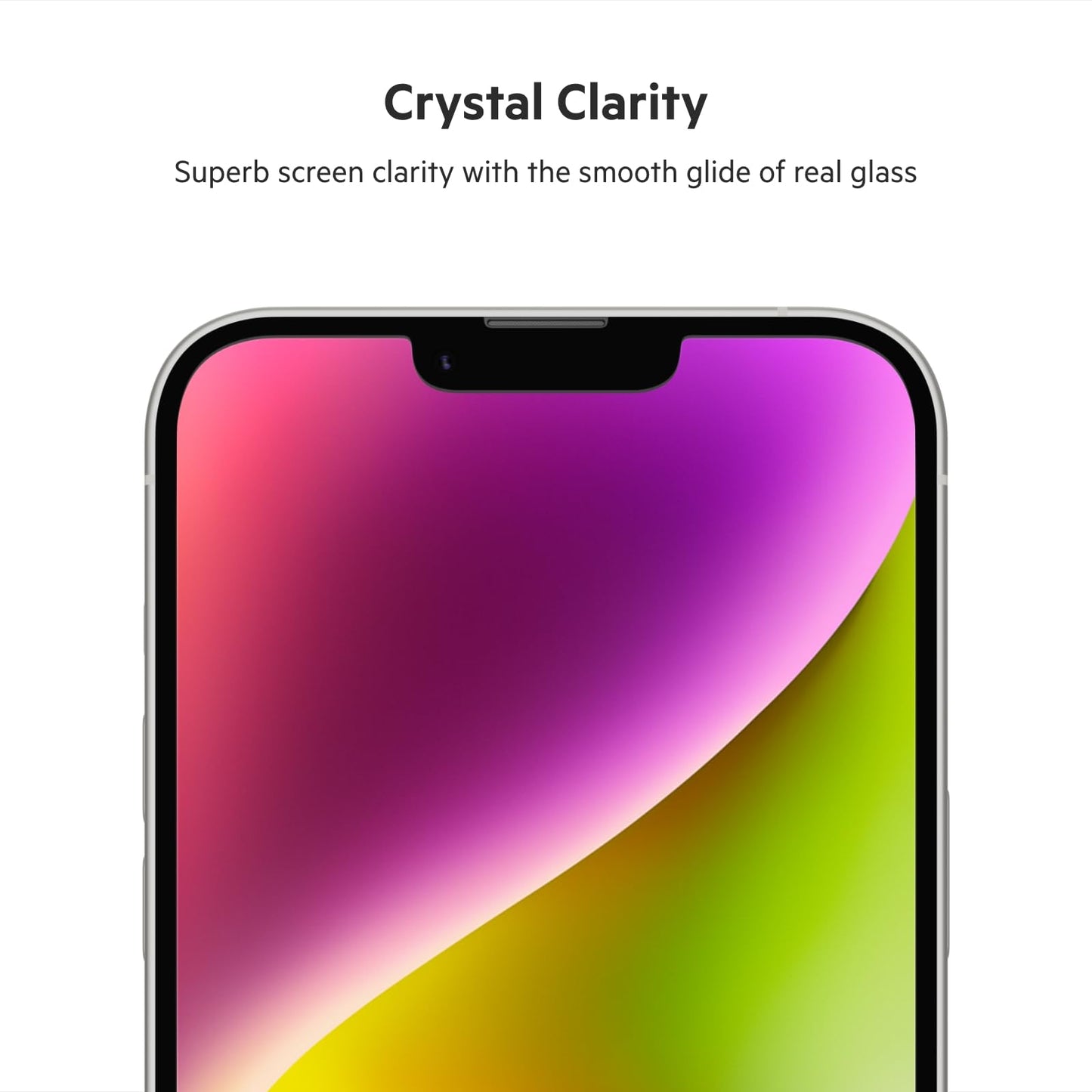 Belkin UltraGlass iPhone 14 Plus, iPhone 13 Pro Max Screen Protector - Easy Application with Installation Guide Tray - Crystal Clear Tempered Glass Screen Protector with AntiMicrobial-Treated Display