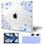 MEEgoodo Case for M5/M4/M3/M2 MacBook Air 13 inch 2026 2025 2024 2022, Fit Model A3449/A3240/A3113/A2681, Case Compatible with MacBook Air 13.6-inch, Gold Flowers Lilies