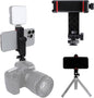 Phone Tripod Mount Adapter, with Cold Shoe&1/4" Hole for Tripod/Selfie Stick/Camera Stand, 360° Rotates Adjustable Phone Clip Clamp Holder for iPhone/Samsung/All