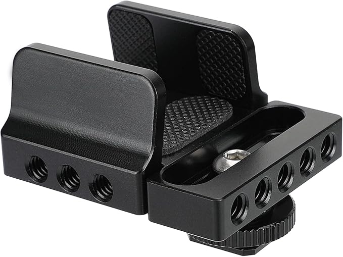 CAMVATE Universal SSD Holder Clamp Adjustable Width (33mm ~ 60mm) with 1/4"-20 Mounting Points & Shoe Mount Connector - 3011