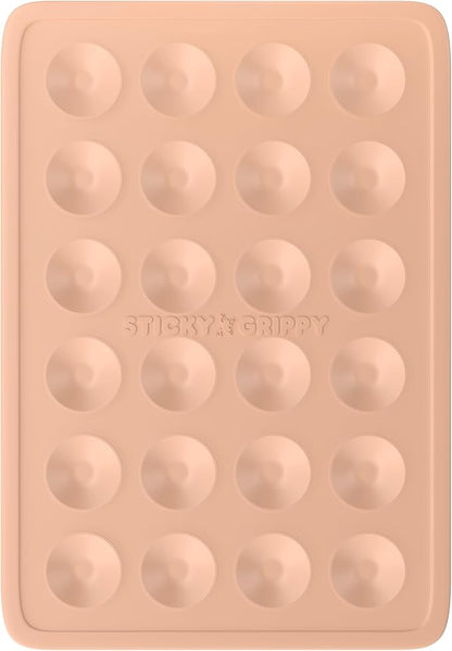Suction Phone Case Mount, Sillicon Adhesive Phone Accessory for iPhone and Android, Hands-Free Fidget Toy Mirror Shower Phone Holder, Tiktok Videos and Selfies (Beige)