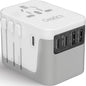 Ceptics 6 in 1 Universal Travel Adapter, Universal Outlet w/ 2X USB-A and 3X USB-C 6A, Travel Power Adapter for use in EU, UK, US, AU and More, Universal Plug for Mobiles, Laptops- UP-30KU-WH