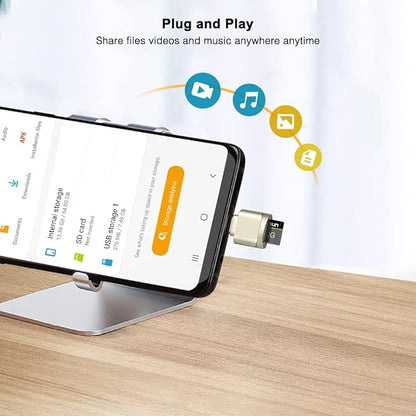 leizhan Type C Micro SD/TF Card Reader with Keychain,USB C to Micro SD SDHC SDXC OTG Memory Reader, Type C Card Reader Adapter Compatible for Mac Windows Lixus Samsung Galaxy - Silver