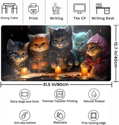 Commander Roleplay Desk Pad Mat Role Gaming XXL Big Mouse Pad Gaming Tabletop Game Gamer Gift - Mousepad XXL Laptop Computer Keyboard Pad with Stitched Edges Anti-Slip Funny Deskpad 31.5x15.7 in