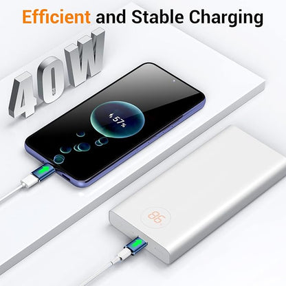𝟒𝐏𝐚𝐜𝐤 𝐔𝐩𝐠𝐫𝐚𝐝𝐞𝐝 USB to USB C Adapter,USB C Male to USB 3.0 Female OTG Converter for iPhone 16 15 14 13 Plus Pro Max,Apple Watch,Airpods,S24 Ultra, Gender Changers OTG Adapters - Blue