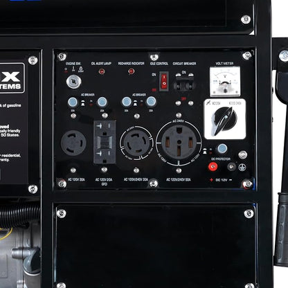 DuroMax XP10000E 10,000-Watt Gas Powered Portable Generator - Electric Start, Whole Home Backup Power, Transfer Switch Ready, RV & Emergency Ready