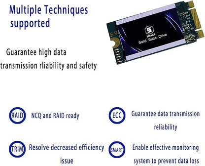 SSD SATA M.2 2242 500GB Shark Speed Ngff Internal Solid State Drive High Performance Hard Drive for Desktop Laptop SATA III 6Gb/s Includes SSD (500GB, M.2 2242)