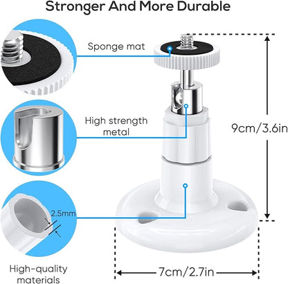FastSnail Wall Mount Compatible with Wyze Cam Pan V3 & Wyze Cam V4/V3 & Wyze Cam Outdoor/Indoor, 360 Degree Swivel Adjustable Bracket for Wyze Cam and Other Camera with Same Interface 2 Pack