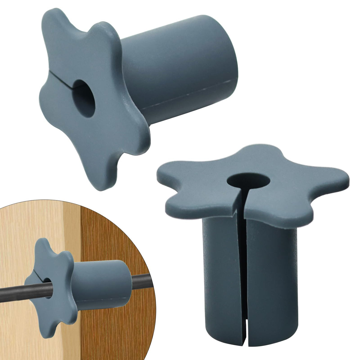 EASYEAH 2pc Black Starlink Cable Grommets 1" Silicone Wire Hole Grommet